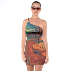 Creativity Abstract Art One Soulder Bodycon Dress