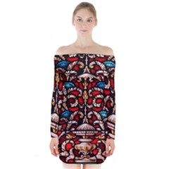 Decoration Art Pattern Ornate Long Sleeve Off Shoulder Dress by Nexatart