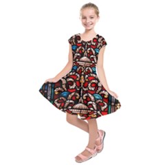 Decoration Art Pattern Ornate Kids  Short Sleeve Dress by Nexatart