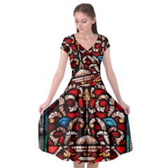 Decoration Art Pattern Ornate Cap Sleeve Wrap Front Dress by Nexatart