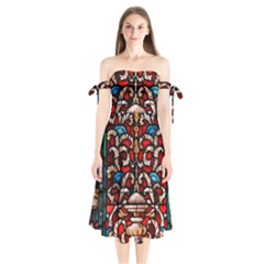 Decoration Art Pattern Ornate Shoulder Tie Bardot Midi Dress by Nexatart