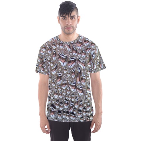 Droplets Pane Drops Of Water Men s Sports Mesh Tee by Nexatart