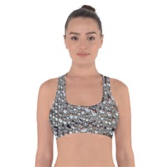 Droplets Pane Drops Of Water Cross Back Sports Bra by Nexatart