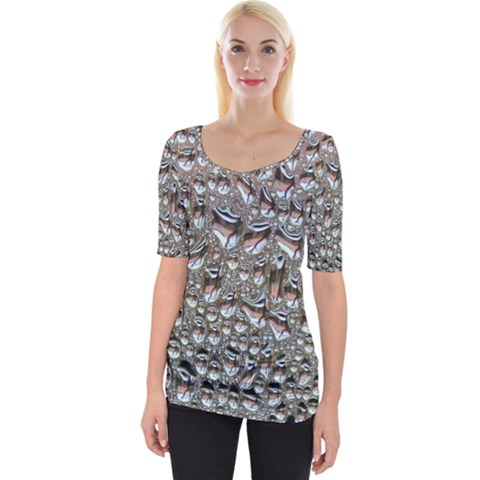 Droplets Pane Drops Of Water Wide Neckline Tee by Nexatart