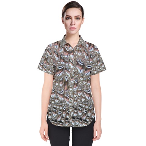 Droplets Pane Drops Of Water Women s Short Sleeve Shirt by Nexatart