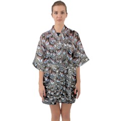 Droplets Pane Drops Of Water Quarter Sleeve Kimono Robe by Nexatart