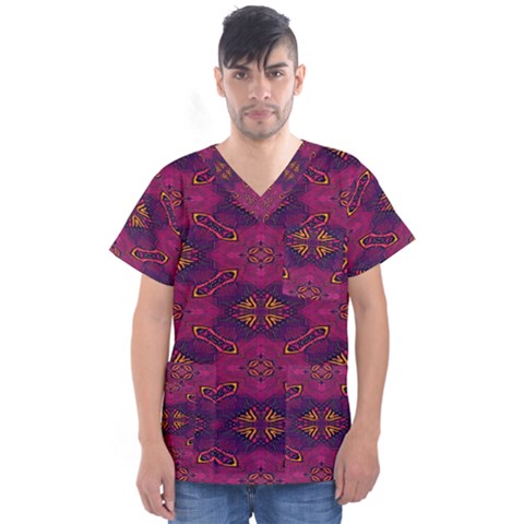 Pattern Decoration Art Abstract Men s V-neck Scrub Top by Nexatart