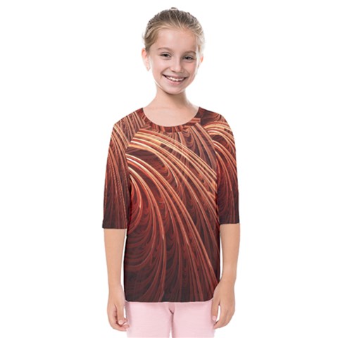 Abstract Fractal Digital Art Kids  Quarter Sleeve Raglan Tee by Nexatart