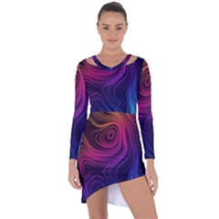 Abstract Pattern Art Wallpaper Asymmetric Cut-out Shift Dress by Nexatart