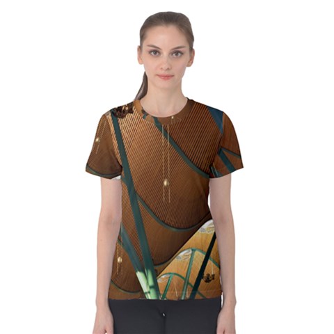 Airport Pattern Shape Abstract Women s Cotton Tee by Nexatart