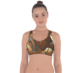 Airport Pattern Shape Abstract Cross String Back Sports Bra by Nexatart