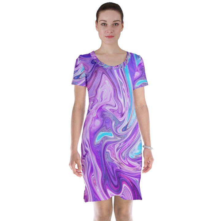 Abstract Art Texture Form Pattern Short Sleeve Nightdress