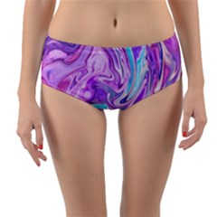 Abstract Art Texture Form Pattern Reversible Mid-waist Bikini Bottoms by Nexatart