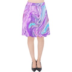 Abstract Art Texture Form Pattern Velvet High Waist Skirt