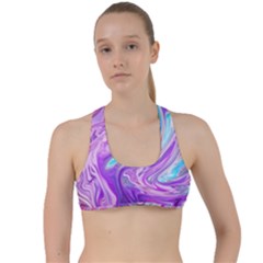 Abstract Art Texture Form Pattern Criss Cross Racerback Sports Bra by Nexatart