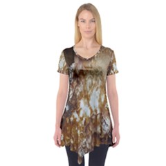 Rusty Texture Pattern Daniel Short Sleeve Tunic  by Nexatart