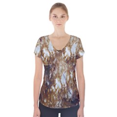 Rusty Texture Pattern Daniel Short Sleeve Front Detail Top by Nexatart