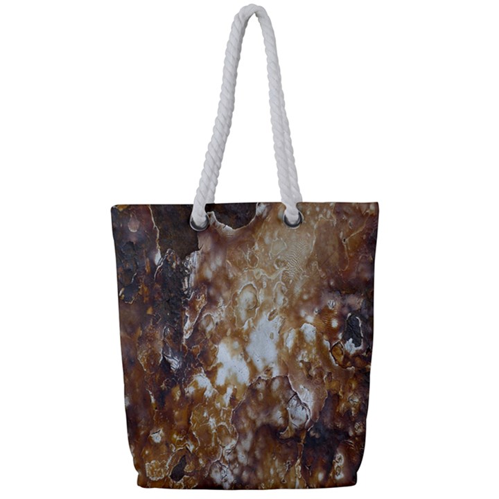 Rusty Texture Pattern Daniel Full Print Rope Handle Tote (Small)