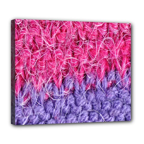 Wool Knitting Stitches Thread Yarn Deluxe Canvas 24  x 20  