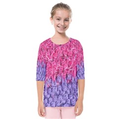 Wool Knitting Stitches Thread Yarn Kids  Quarter Sleeve Raglan Tee