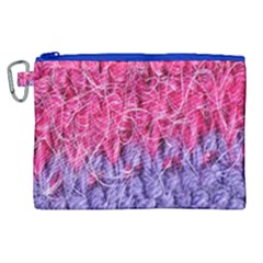 Wool Knitting Stitches Thread Yarn Canvas Cosmetic Bag (XL)