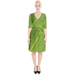 Leaf Plant Nature Pattern Wrap Up Cocktail Dress by Nexatart