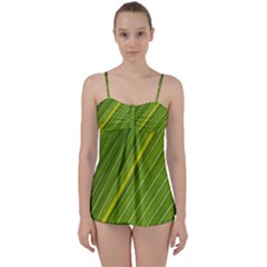 Leaf Plant Nature Pattern Babydoll Tankini Set by Nexatart