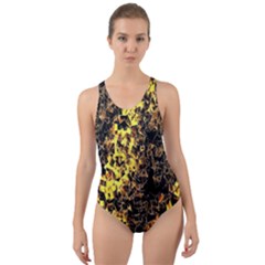 The Background Wallpaper Gold Cut-out Back One Piece Swimsuit by Nexatart