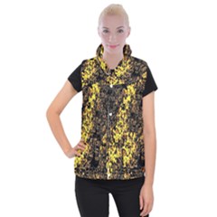 The Background Wallpaper Gold Women s Button Up Puffer Vest by Nexatart