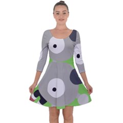 Magnemite (blue) Quarter Sleeve Skater Dress by SamEarl13