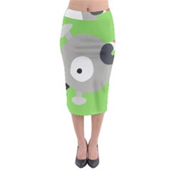 Magnemite (blue) Midi Pencil Skirt by SamEarl13