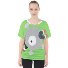 Magnemite (blue) V-neck Dolman Drape Top