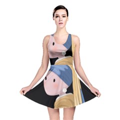 Girl With A Pearl Earring Reversible Skater Dress by Valentinaart