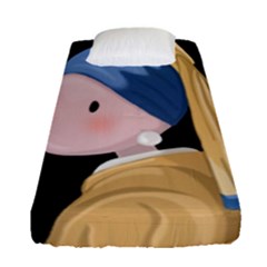 Girl With A Pearl Earring Fitted Sheet (single Size) by Valentinaart