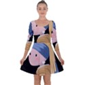 Girl with a Pearl Earring Quarter Sleeve Skater Dress View1