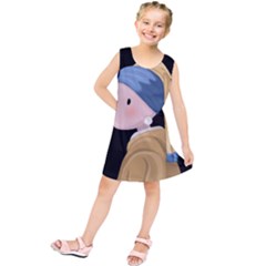 Girl With A Pearl Earring Kids  Tunic Dress by Valentinaart