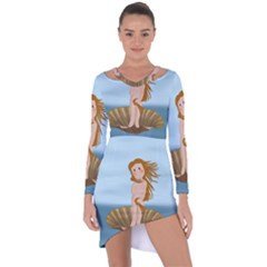 The Birth Of Venus Asymmetric Cut-out Shift Dress by Valentinaart