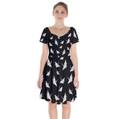 Paper Cranes Pattern Short Sleeve Bardot Dress by Valentinaart