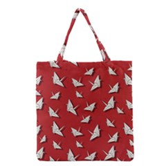 Paper Cranes Pattern Grocery Tote Bag by Valentinaart