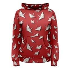 Paper Cranes Pattern Women s Pullover Hoodie by Valentinaart