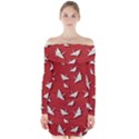 Paper cranes pattern Long Sleeve Off Shoulder Dress View1