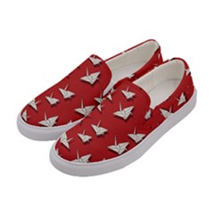 Paper Cranes Pattern Women s Canvas Slip Ons by Valentinaart