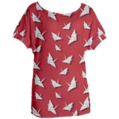 Paper Cranes Pattern Women s Oversized Tee by Valentinaart