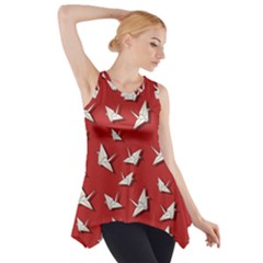 Paper Cranes Pattern Side Drop Tank Tunic by Valentinaart