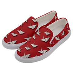 Paper Cranes Pattern Men s Canvas Slip Ons by Valentinaart