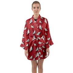 Paper Cranes Pattern Long Sleeve Kimono Robe by Valentinaart