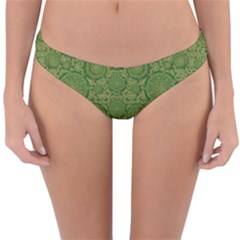 Stars In The Wooden Forest Night In Green Reversible Hipster Bikini Bottoms by pepitasart