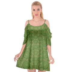 Stars In The Wooden Forest Night In Green Cutout Spaghetti Strap Chiffon Dress by pepitasart