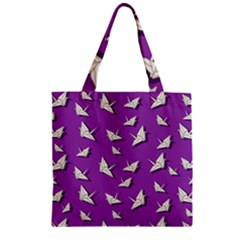 Paper Cranes Pattern Zipper Grocery Tote Bag by Valentinaart