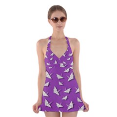 Paper Cranes Pattern Halter Dress Swimsuit  by Valentinaart